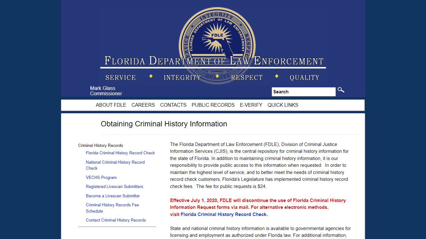 Criminal History Records - Florida Department of Law Enforcement